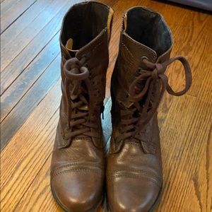 Steve Madden Calf Lace Up Brown Boots